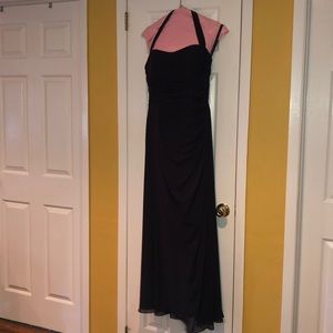 COPY - Bill Levkoff Eggplant Gown w/ Ruched Front/Back